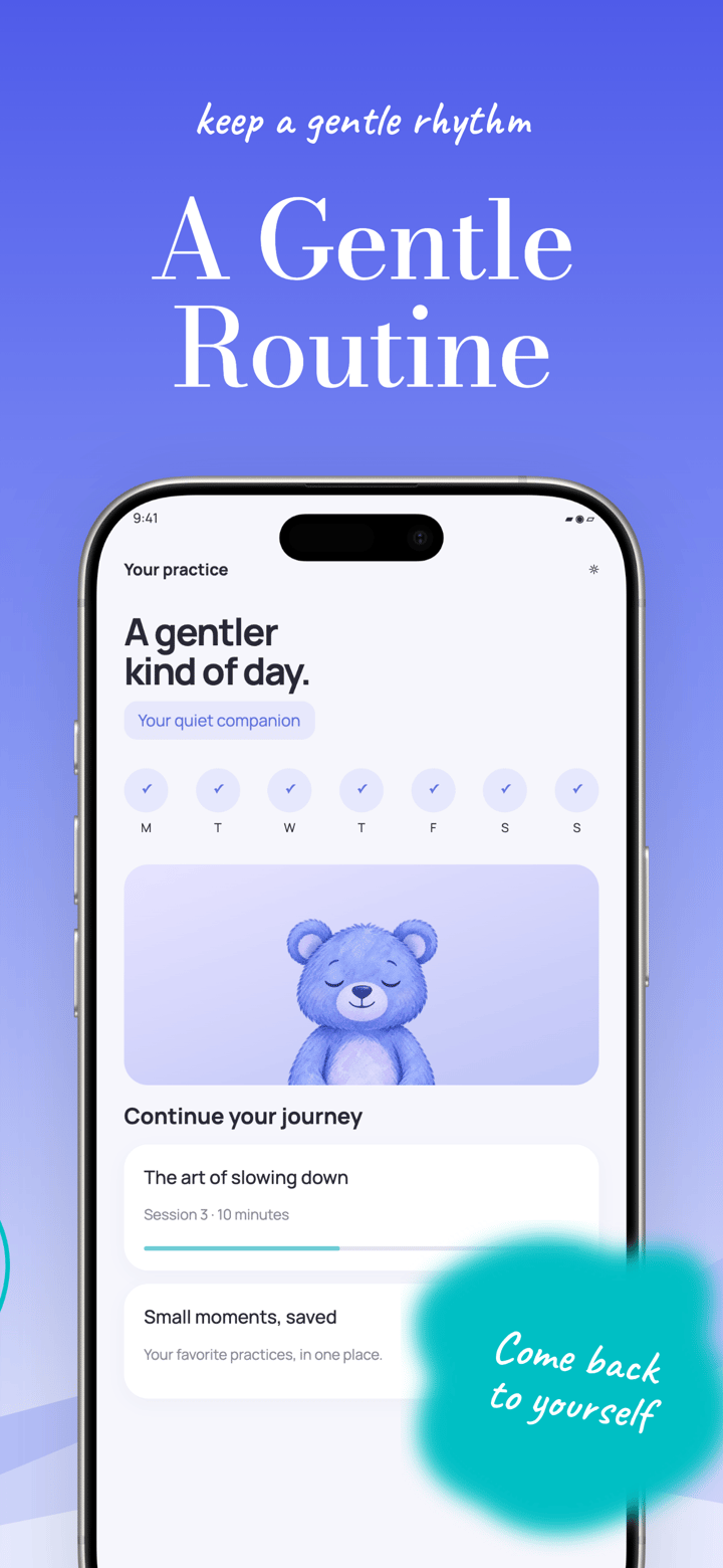 Serene Closeup app screenshot template preview, screen 5 of 5, Health & Fitness design