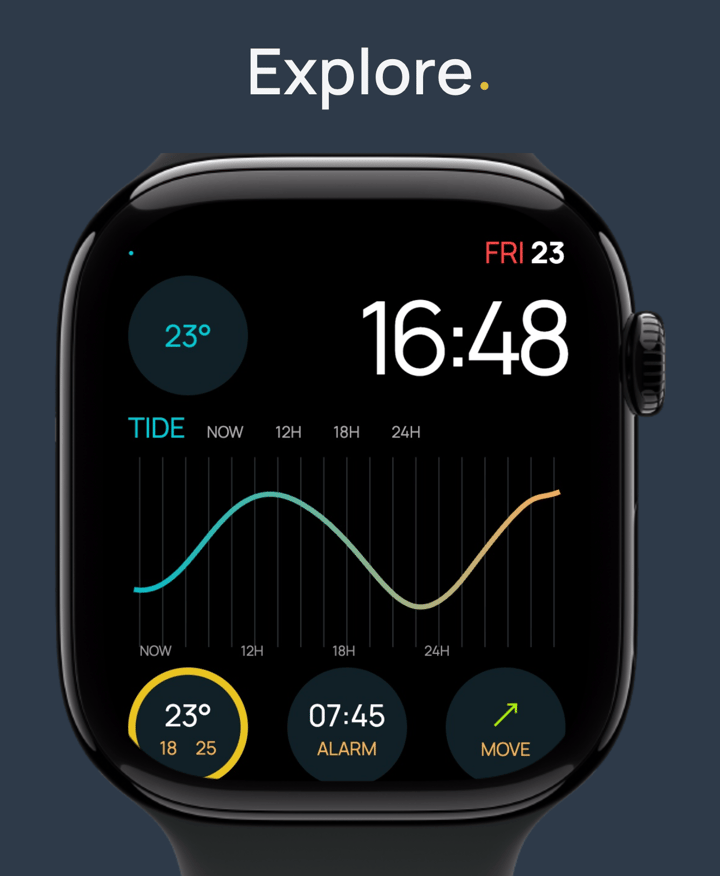 Slate Watch app screenshot template preview, screen 1 of 5, Health & Fitness design