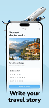 Voyage Sky app screenshot template preview, screen 4 of 5, Travel design