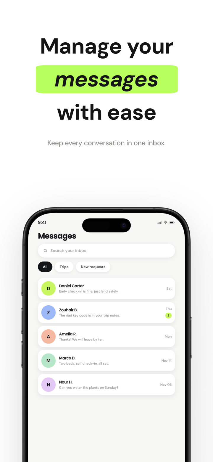 Staywire app screenshot template preview, screen 3 of 5, Travel design