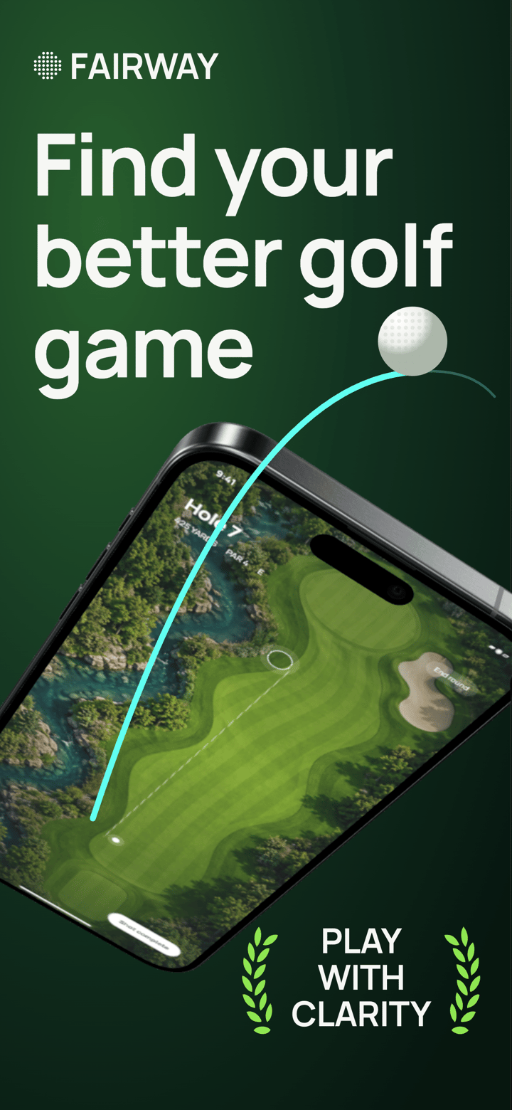 Fairway Caddy app screenshot template preview, screen 1 of 5, Sports design
