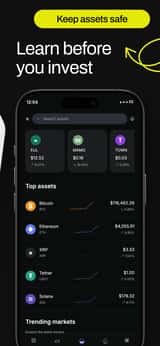 CrypTix app screenshot template preview, screen 5 of 5, Finance design