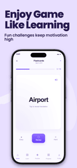 LingoLoop app screenshot template preview, screen 5 of 5, Education design