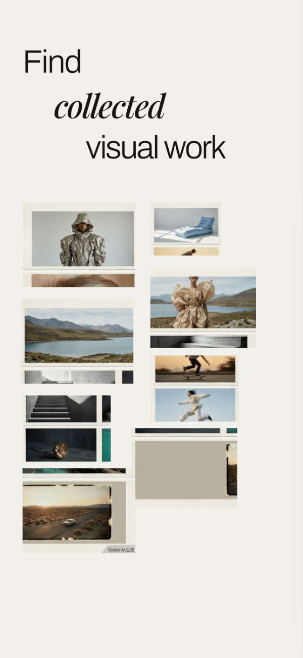 InspoRoll app screenshot template preview, screen 1 of 5, Creativity design