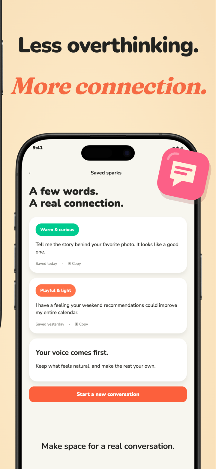 Warm Reply app screenshot template preview, screen 5 of 5, Lifestyle design