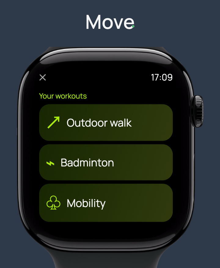 Slate Watch app screenshot template preview, screen 3 of 5, Health & Fitness design