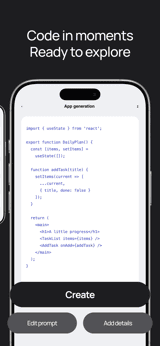 Forge Compact app screenshot template preview, screen 3 of 5, Developer Tools design