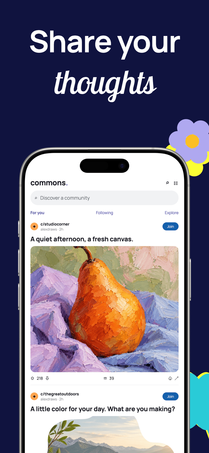 Night Commons app screenshot template preview, screen 5 of 5, Social Networking design
