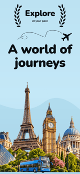 Voyage Sky app screenshot template preview, screen 1 of 5, Travel design