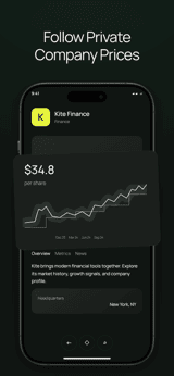 Private Market app screenshot template preview, screen 2 of 5, Finance design