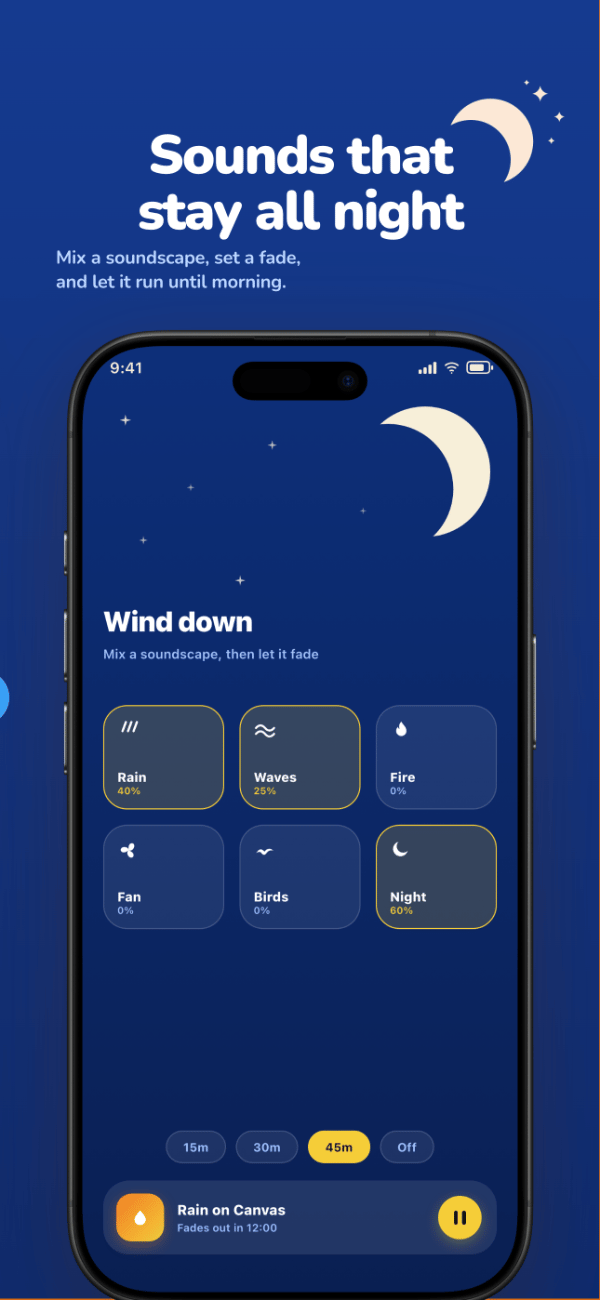 StillMind app screenshot template preview, screen 5 of 5, Health & Fitness design