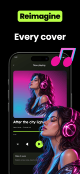 Neon Verse app screenshot template preview, screen 4 of 5, Music design