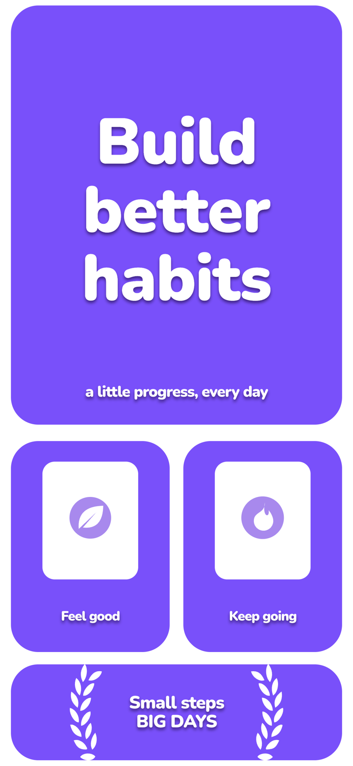 Violet Bento app screenshot template preview, screen 1 of 8, Productivity design