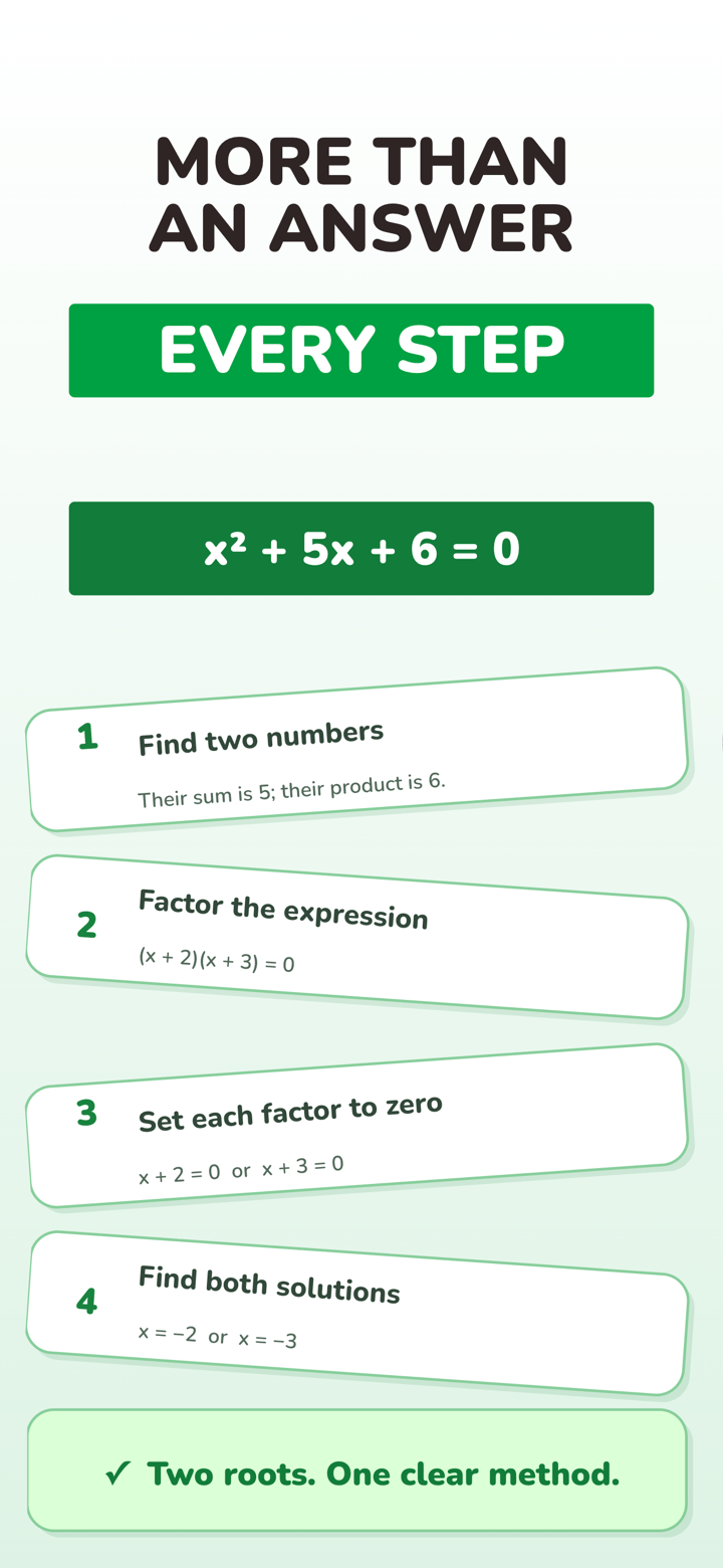 Chalk Solve app screenshot template preview, screen 3 of 5, Education design