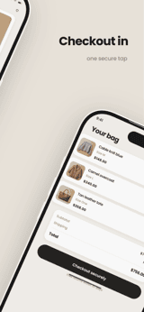 KnitLane app screenshot template preview, screen 4 of 5, Shopping design