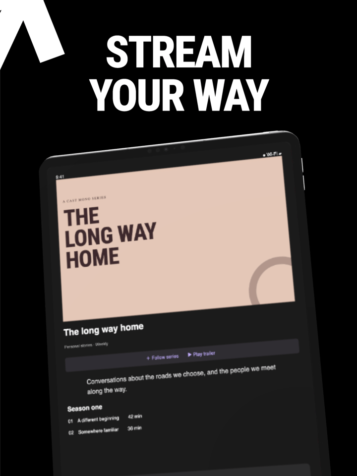 Cast Mono app screenshot template preview, screen 5 of 5, Music design