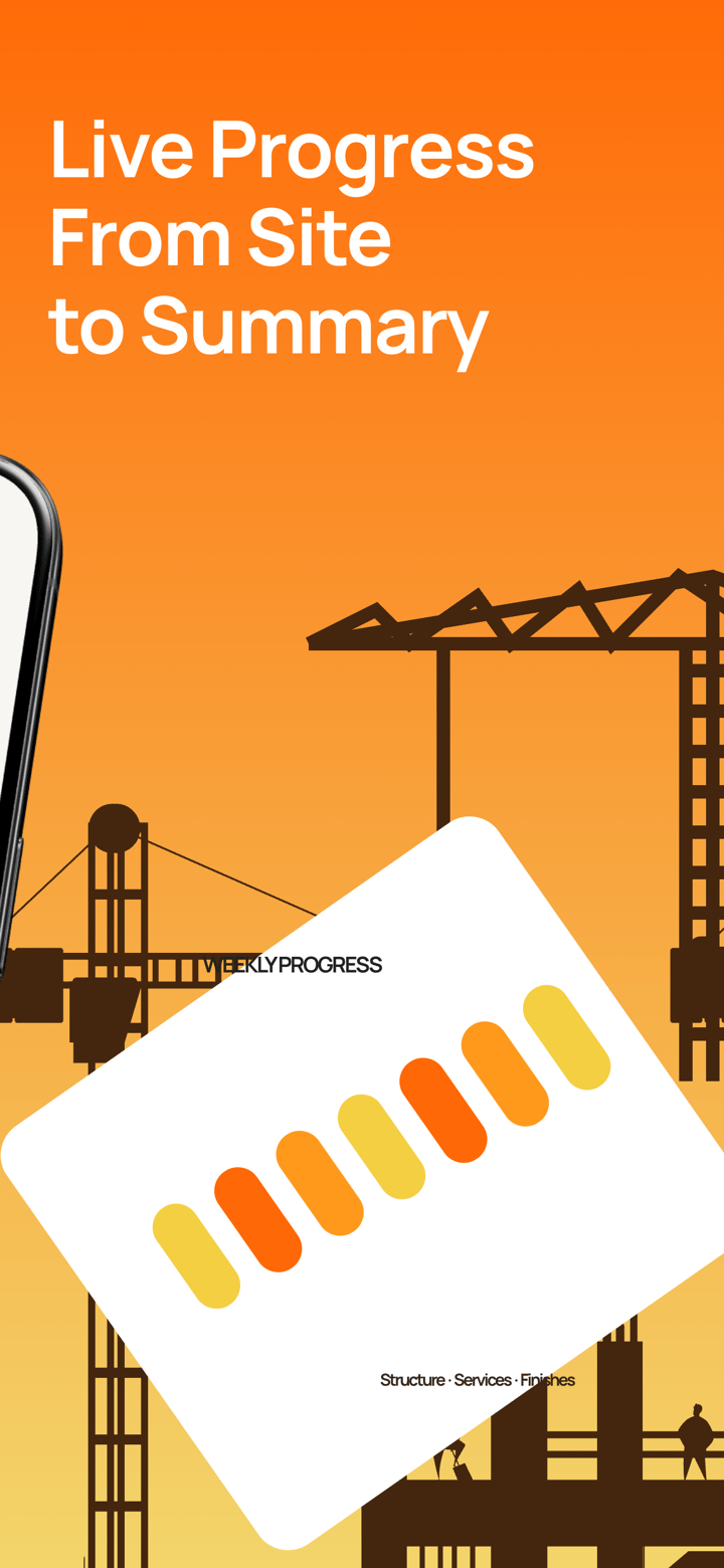 Site Orange app screenshot template preview, screen 4 of 5, Business design