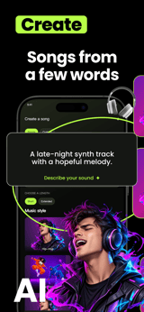Neon Verse app screenshot template preview, screen 2 of 5, Music design