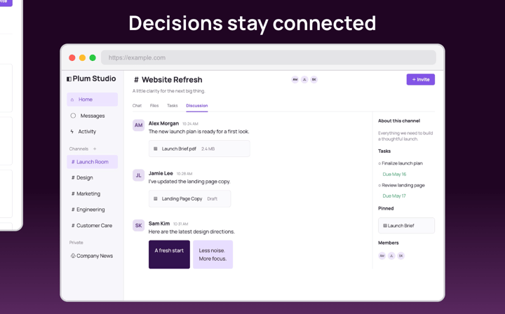 Plum Workspace app screenshot template preview, screen 3 of 5, Productivity design