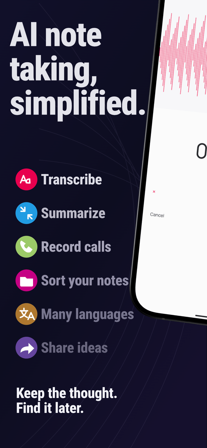 Ink Signal app screenshot template preview, screen 1 of 5, Productivity design