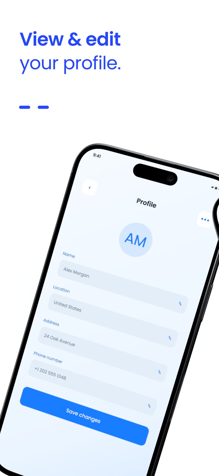 Bolt Connect app screenshot template preview, screen 1 of 5, Utilities design