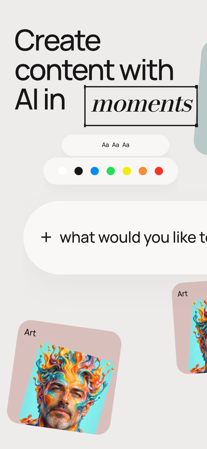Paper Studio app screenshot template preview, screen 1 of 5, Graphics & Design design