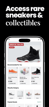 Street Drop app screenshot template preview, screen 1 of 5, Shopping design
