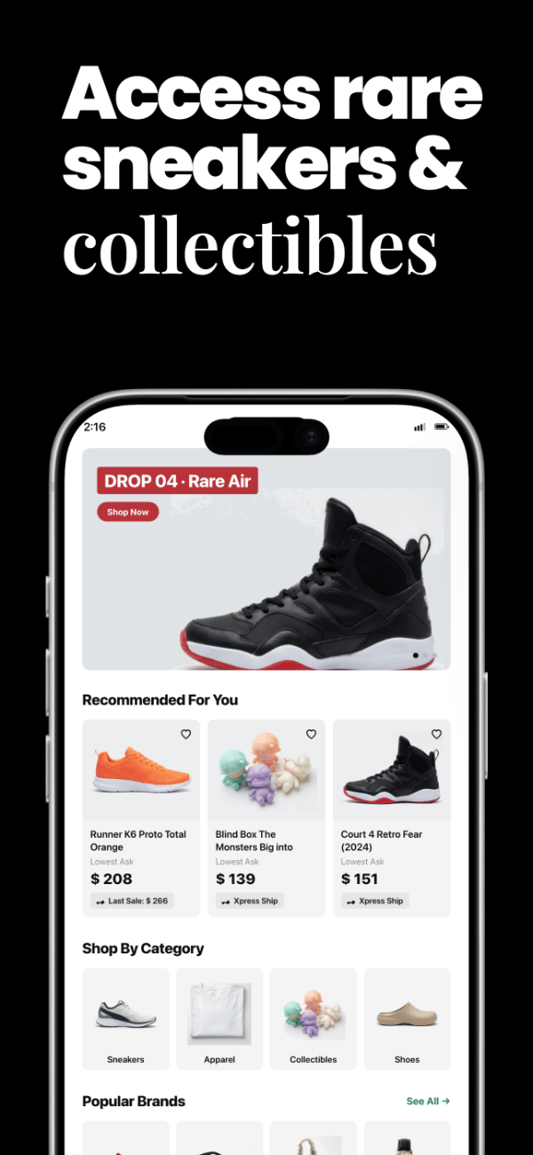 Street Drop app screenshot template preview, screen 1 of 5, Shopping design