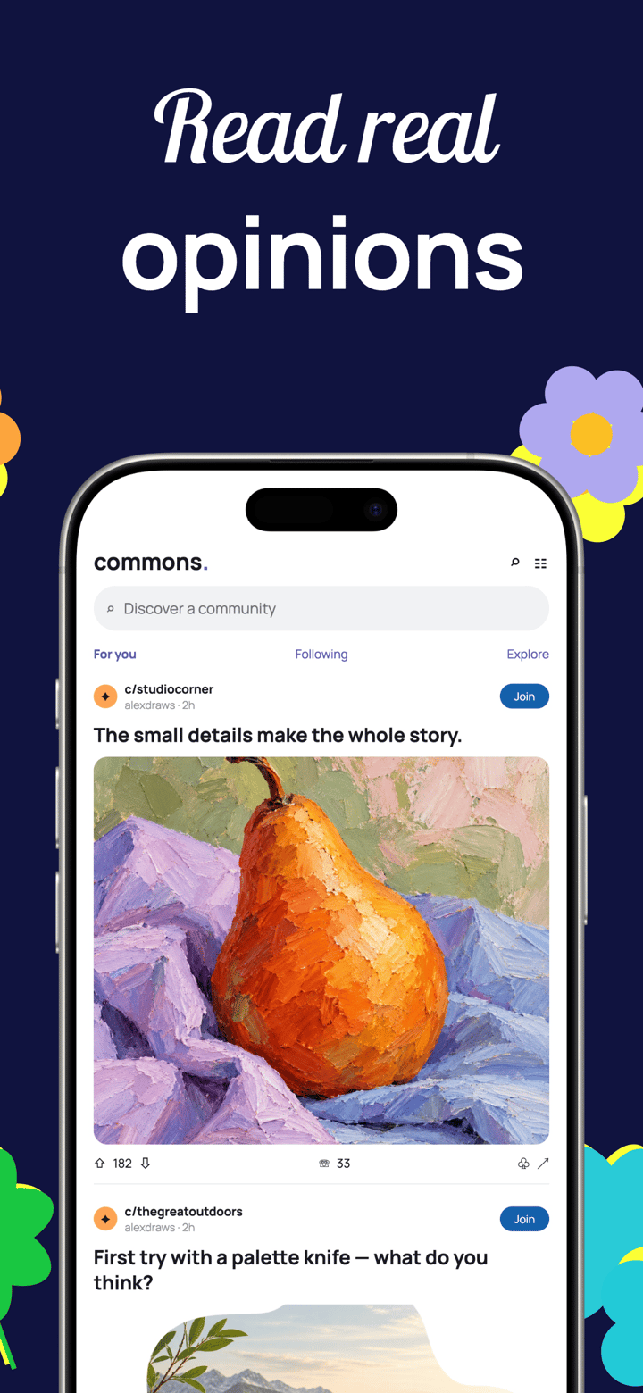 Night Commons app screenshot template preview, screen 3 of 5, Social Networking design