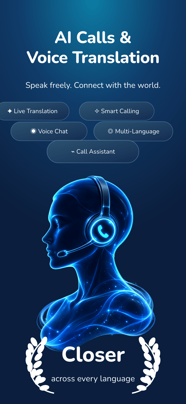 Azure Call app screenshot template preview, screen 1 of 5, Productivity design