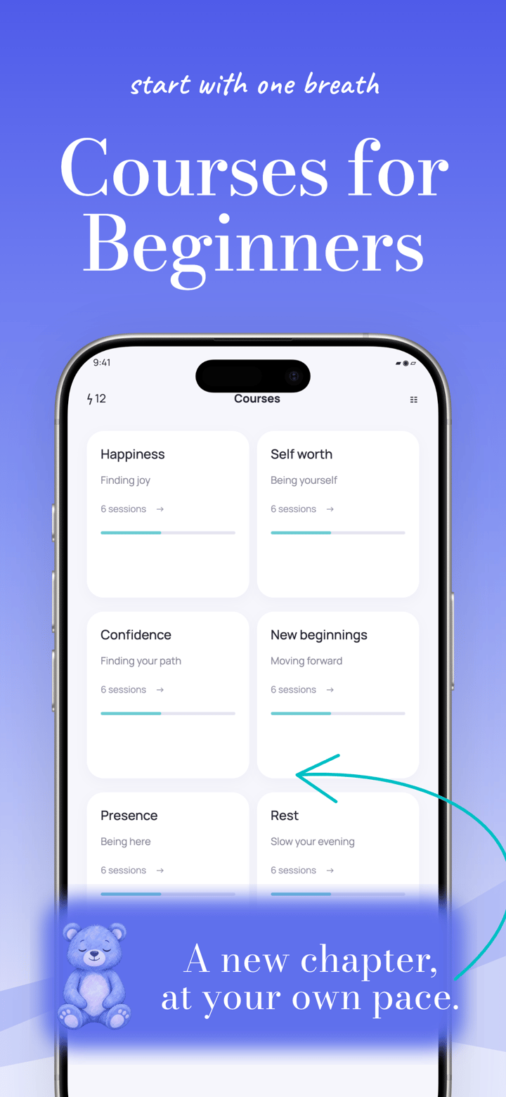 Serene Closeup app screenshot template preview, screen 4 of 5, Health & Fitness design