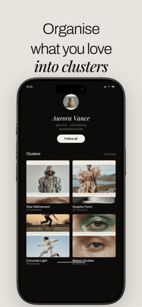 InspoRoll app screenshot template preview, screen 2 of 5, Creativity design