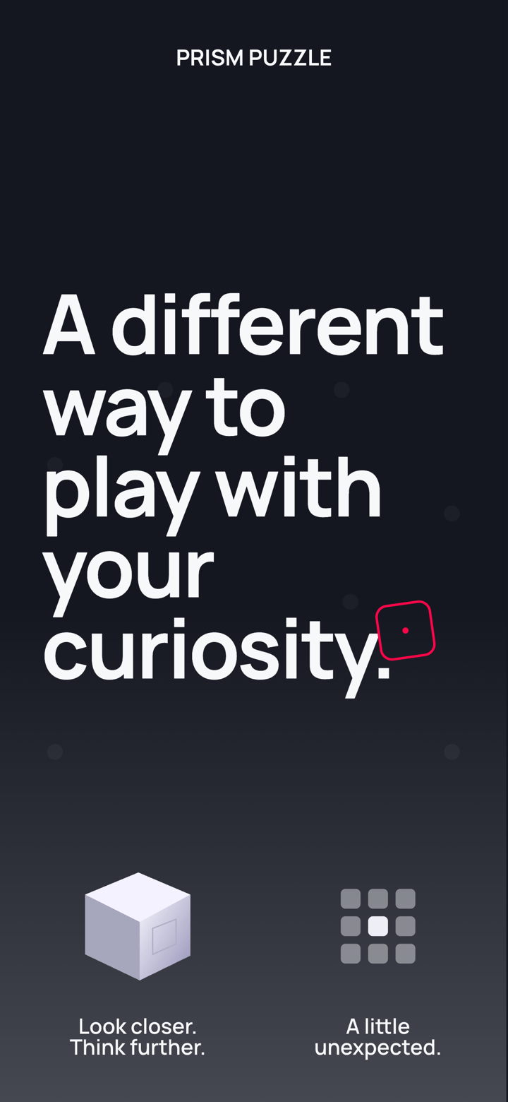 Prism Puzzle app screenshot template preview, screen 1 of 5, Games design