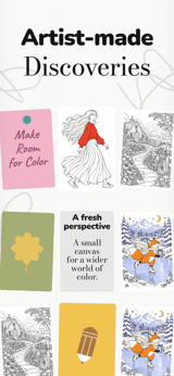Color Retreat app screenshot template preview, screen 3 of 5, Graphics & Design design