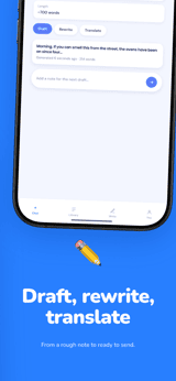 Promptly app screenshot template preview, screen 4 of 5, Productivity design