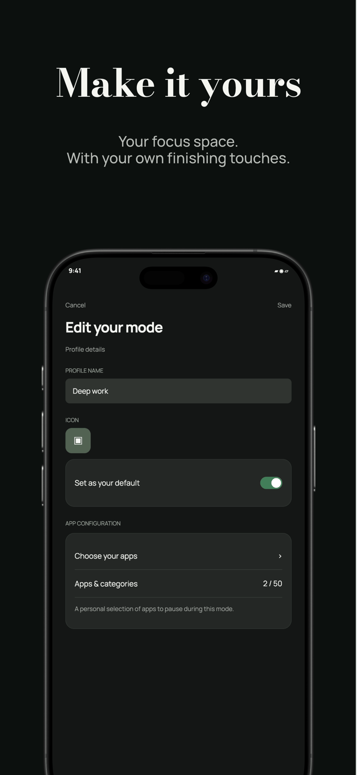 Lock Mist app screenshot template preview, screen 5 of 5, Productivity design