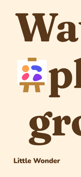 Little Wonder app screenshot template preview, screen 1 of 5, Education design