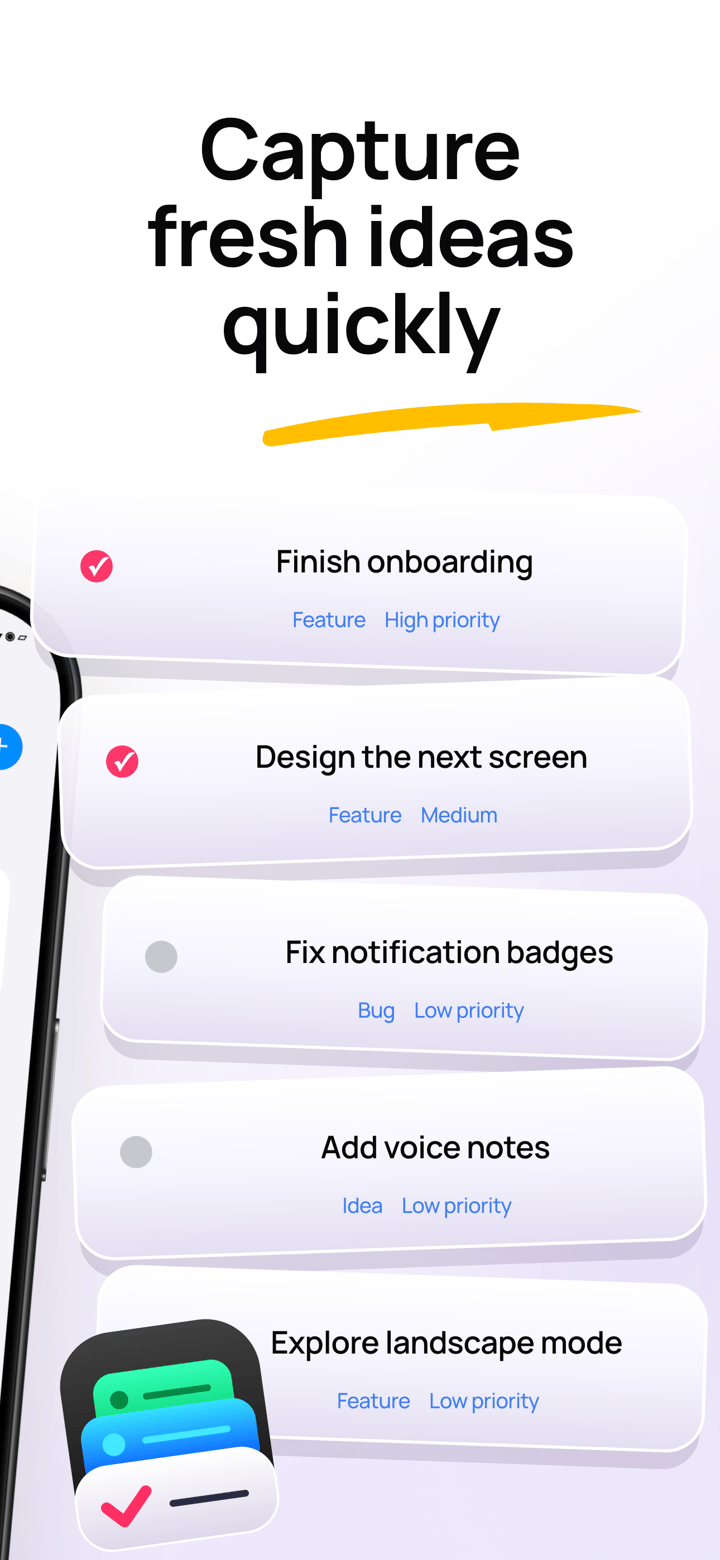 Milestone Glow app screenshot template preview, screen 4 of 5, Productivity design