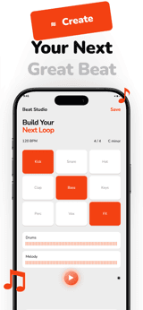 Beat Paper app screenshot template preview, screen 5 of 5, Music design
