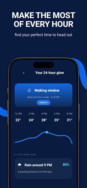 Sky Vibes app screenshot template preview, screen 4 of 5, Weather design