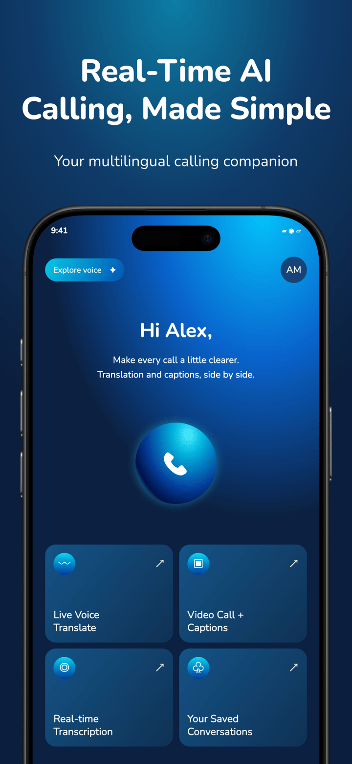 Azure Call app screenshot template preview, screen 2 of 5, Productivity design