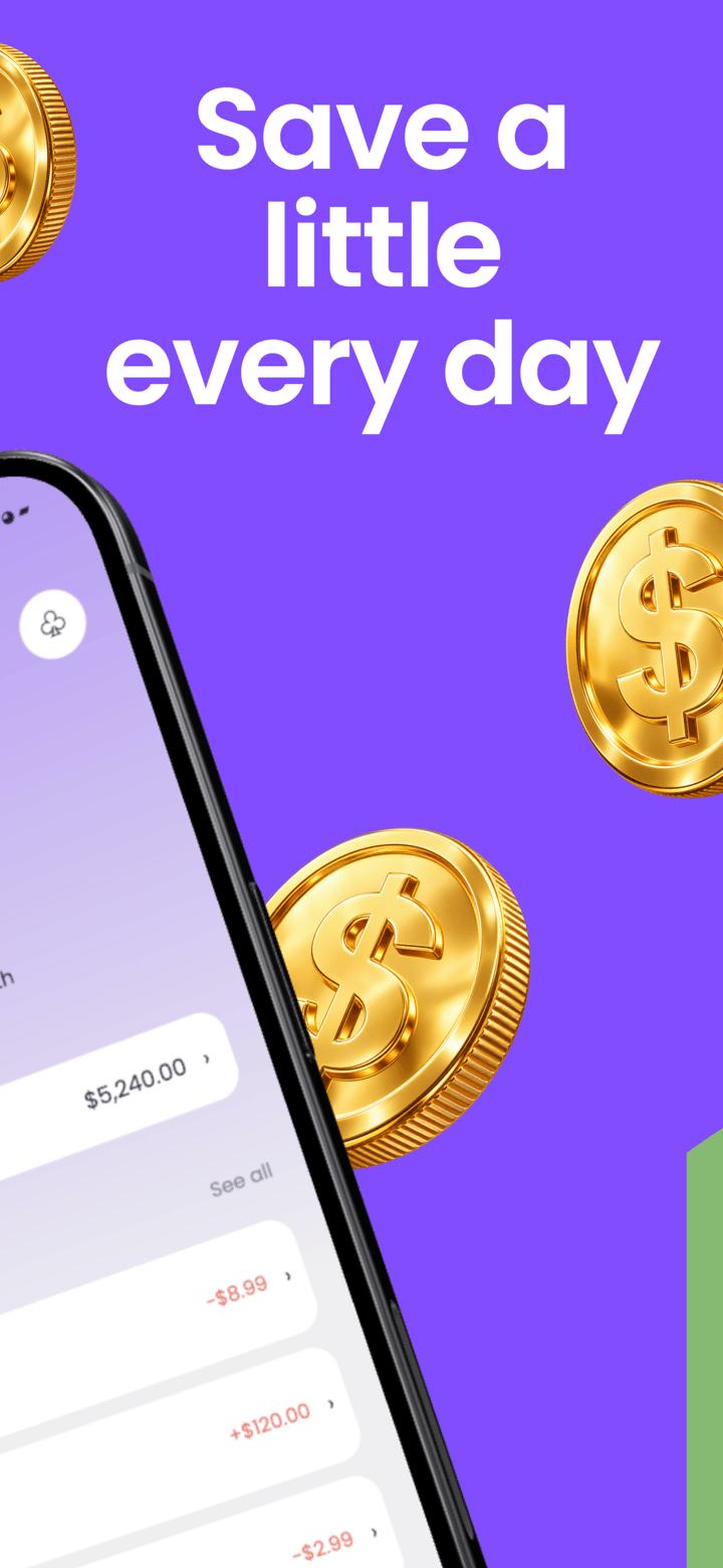 Violet Balance app screenshot template preview, screen 2 of 5, Finance design