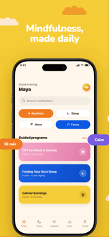 StillMind app screenshot template preview, screen 3 of 5, Health & Fitness design