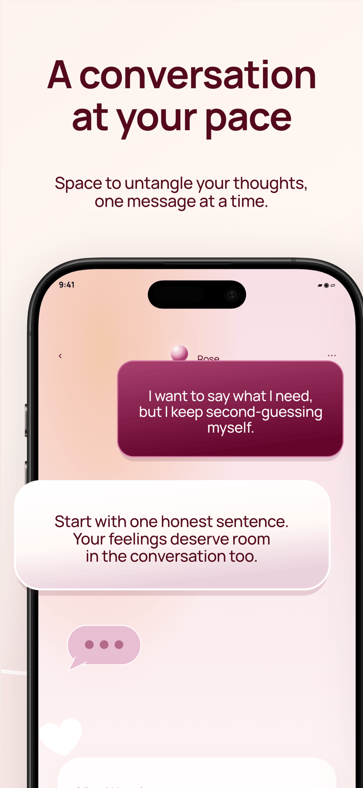Rose Dialogue app screenshot template preview, screen 4 of 5, Lifestyle design