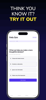 Alpine Mind app screenshot template preview, screen 7 of 8, Education design