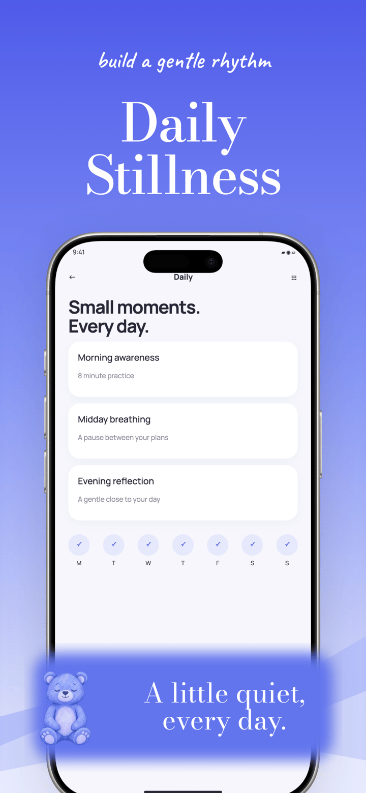 Serene Rituals app screenshot template preview, screen 4 of 5, Health & Fitness design