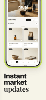 Sundry Market app screenshot template preview, screen 5 of 5, Shopping design