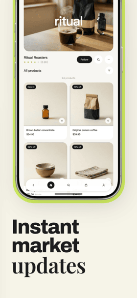 Sundry Market app screenshot template preview, screen 5 of 5, Shopping design