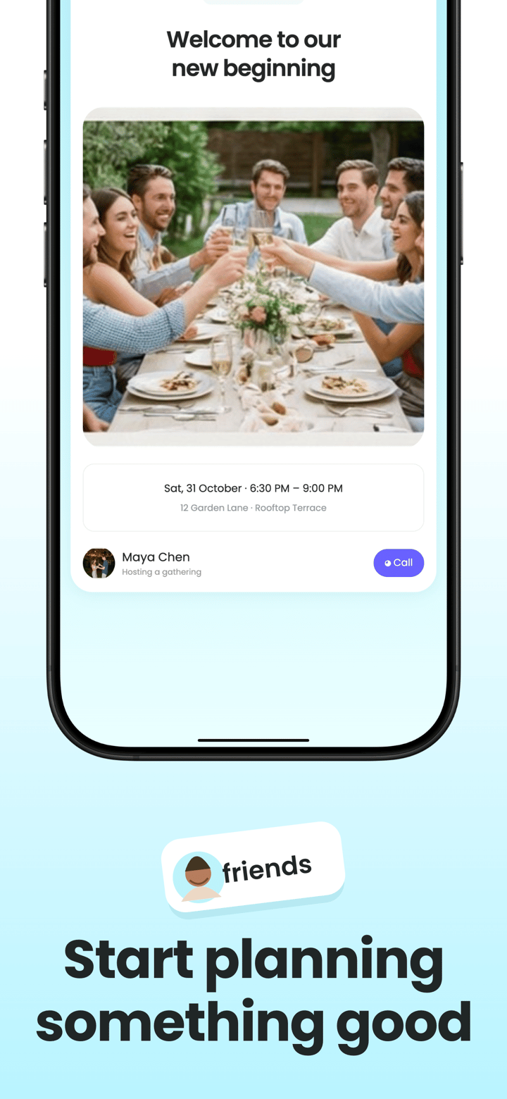 Ivory Invite app screenshot template preview, screen 3 of 5, Lifestyle design