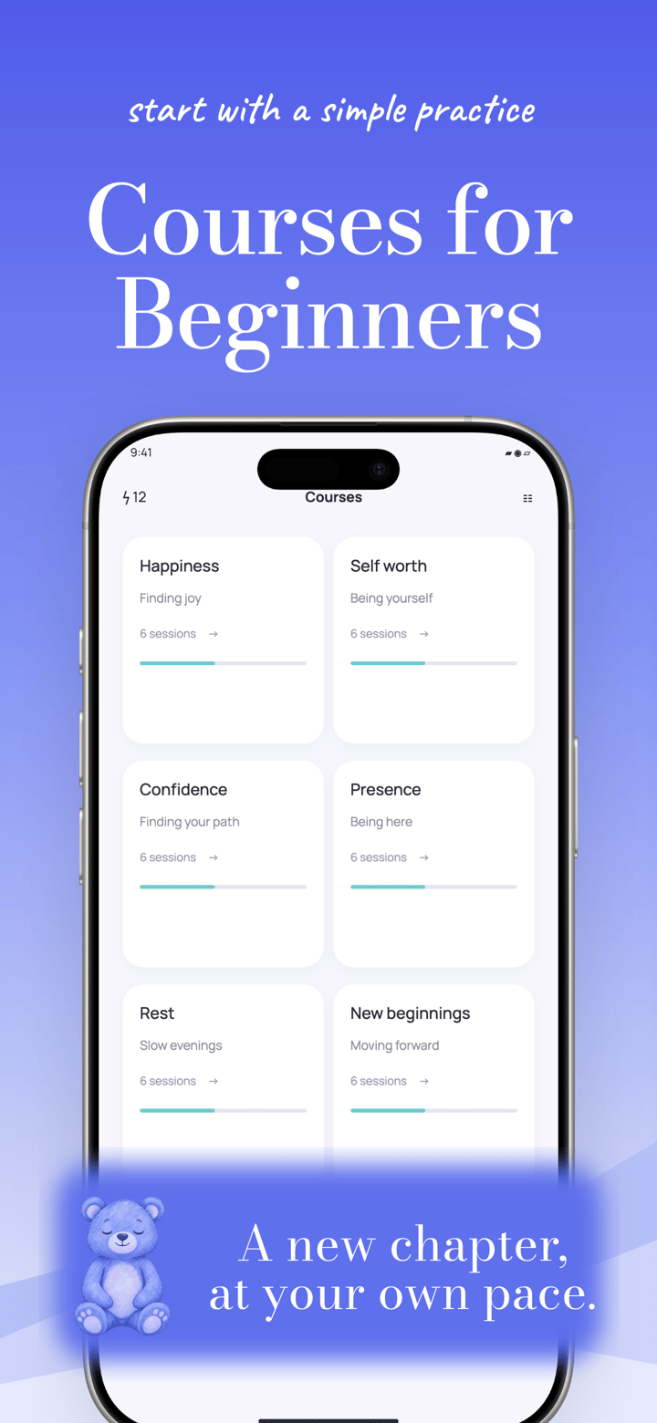 Serene Rituals app screenshot template preview, screen 1 of 5, Health & Fitness design